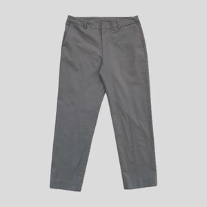 Uniqlo Gray Neutral Cotton Cropped Slim Fit Trousers Pants Womens Size S